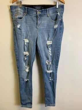 torrid Light Blue Distressed Skinny Jeans